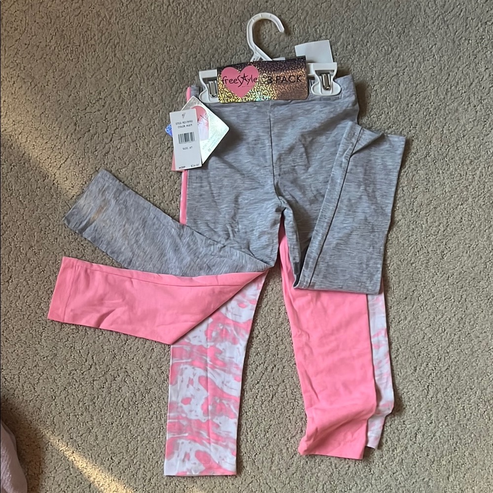 Freestyle Gray and Pink Athletic Leggings